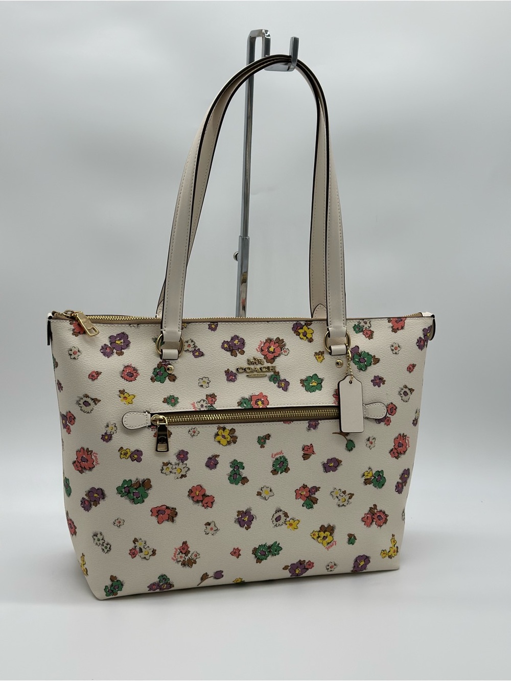 Coach Floral Print Cream Tote Bag